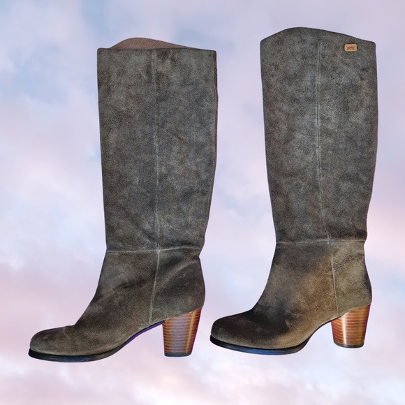 Camper Gray Brown Boho Trendy Western Chic Suede Heeled Boot Sz Womens 8.5 - Picture 2 of 5